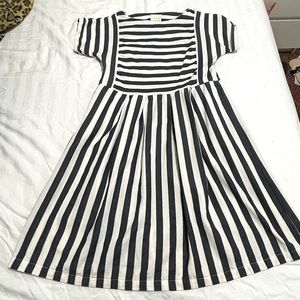 Clad and cloth stripe dress with pockets